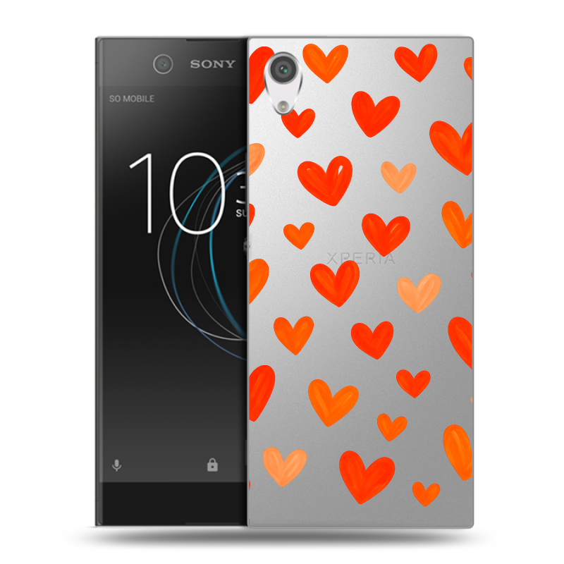 Силиконовый чехол на Sony Xperia XA1 с принтом Сердечки Силиконовый чехол на Sony Xperia XA1 с принтом Сердечки