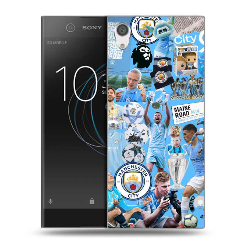 Силиконовый чехол на Sony Xperia XA1 с принтом Man City Манчестер Сити Силиконовый чехол на Sony Xperia XA1 с принтом Man City Манчестер Сити