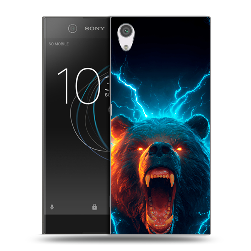 Силиконовый чехол на Sony Xperia XA1 с принтом Медведь Силиконовый чехол на Sony Xperia XA1 с принтом Медведь