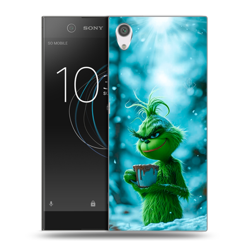 Силиконовый чехол на Sony Xperia XA1 с принтом Новый год гринч Силиконовый чехол на Sony Xperia XA1 с принтом Новый год гринч