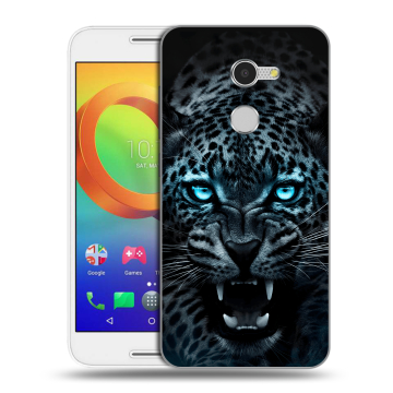 Силиконовый чехол на Alcatel A3 с принтом Темный леопард Силиконовый чехол на Alcatel A3 с принтом Темный леопард