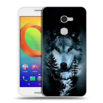 Силиконовый чехол на Alcatel A3 с принтом Лесной волк