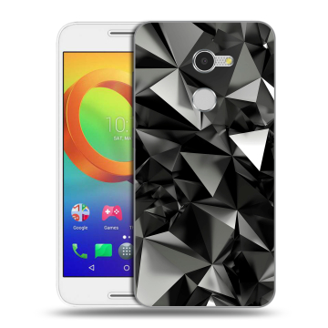 Силиконовый чехол на Alcatel A3 с принтом Черные кристаллы