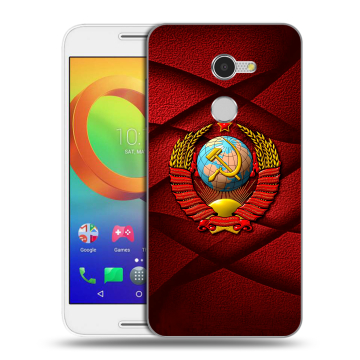 Силиконовый чехол на Alcatel A3 с принтом Герб СССР