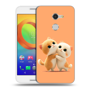 Силиконовый чехол на Alcatel A3 с принтом Милые котики