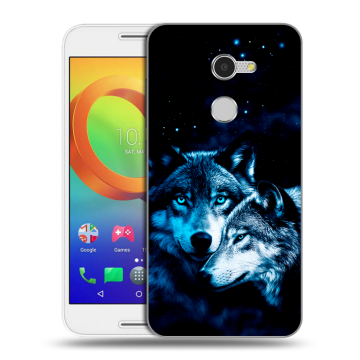 Силиконовый чехол на Alcatel A3 с принтом Волки