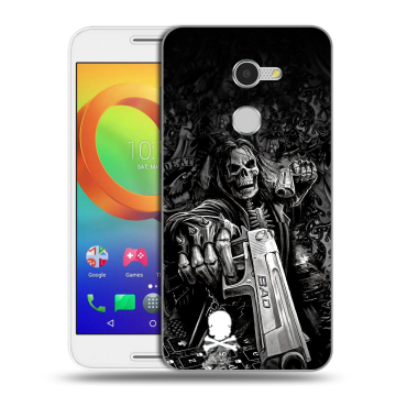 Силиконовый чехол на Alcatel A3 с принтом Скелет