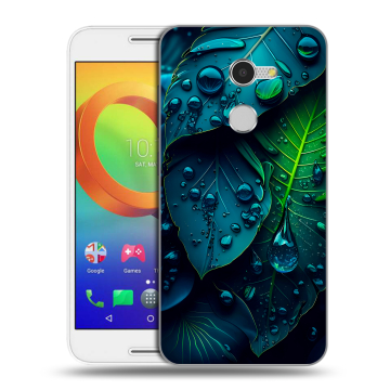 Силиконовый чехол на Alcatel A3 с принтом Листья