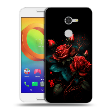 Силиконовый чехол на Alcatel A3 с принтом Розы красные