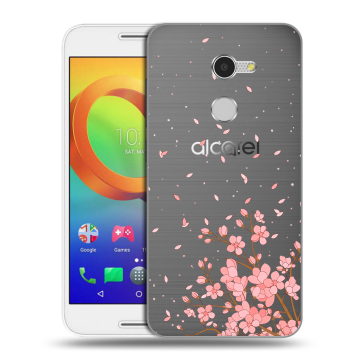 Силиконовый чехол на Alcatel A3 с принтом Ветка сакуры Силиконовый чехол на Alcatel A3 с принтом Ветка сакуры