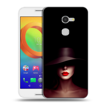 Силиконовый чехол на Alcatel A3 с принтом Девушка в шляпе