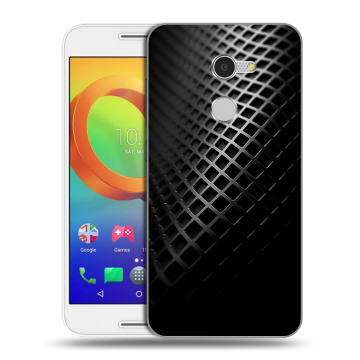 Силиконовый чехол на Alcatel A3 с принтом Текстура металла