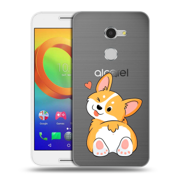 Силиконовый чехол на Alcatel A3 с принтом Корги Силиконовый чехол на Alcatel A3 с принтом Корги