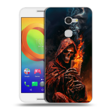 Силиконовый чехол на Alcatel A3 с принтом Скелет и карты Силиконовый чехол на Alcatel A3 с принтом Скелет и карты