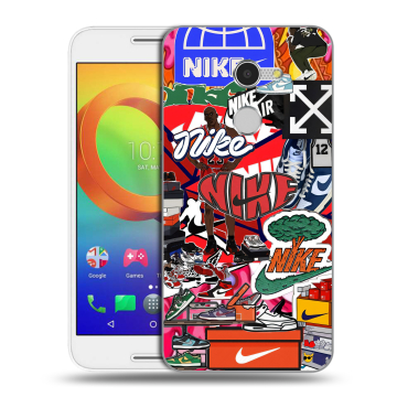 Силиконовый чехол на Alcatel A3 с принтом Найк Nike яркий Силиконовый чехол на Alcatel A3 с принтом Найк Nike яркий