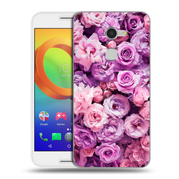 Силиконовый чехол на Alcatel A3 с принтом лавандовые розы