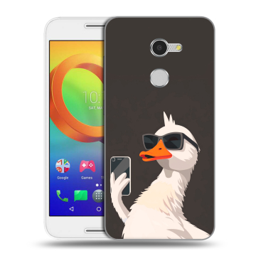 Силиконовый чехол на Alcatel A3 с принтом утка в очках Силиконовый чехол на Alcatel A3 с принтом утка в очках
