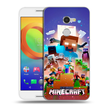 Силиконовый чехол на Alcatel A3 с принтом Майнкрафт Minecraft Силиконовый чехол на Alcatel A3 с принтом Майнкрафт Minecraft