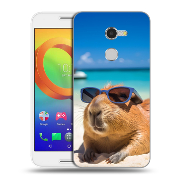 Силиконовый чехол на Alcatel A3 с принтом Капибара