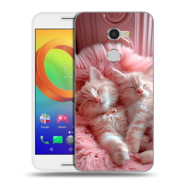 Силиконовый чехол на Alcatel A3 с принтом котята котики Силиконовый чехол на Alcatel A3 с принтом котята котики