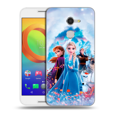 Силиконовый чехол на Alcatel A3 с принтом Холодное сердце Frozen Силиконовый чехол на Alcatel A3 с принтом Холодное сердце Frozen