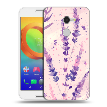 Силиконовый чехол на Alcatel A3 с принтом цветы лаванда Силиконовый чехол на Alcatel A3 с принтом цветы лаванда