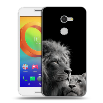 Силиконовый чехол на Alcatel A3 с принтом Лев кошки