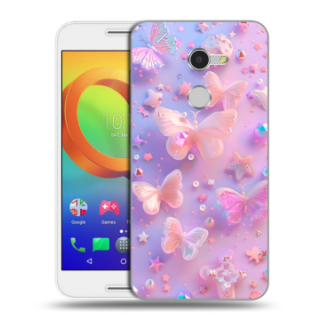 Силиконовый чехол на Alcatel A3 с принтом Бабочки