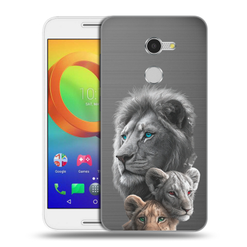 Силиконовый чехол на Alcatel A3 с принтом Львы