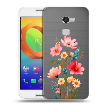 Силиконовый чехол на Alcatel A3 с принтом Цветы