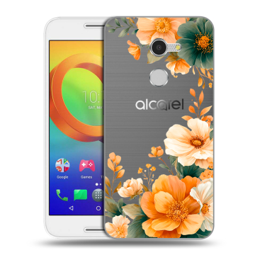 Силиконовый чехол на Alcatel A3 с принтом Цветы принт