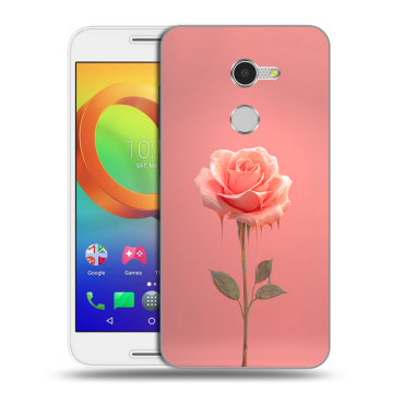 Силиконовый чехол на Alcatel A3 с принтом Розовая роза