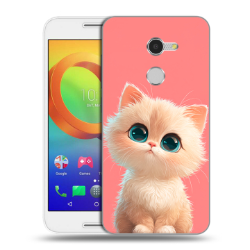 Силиконовый чехол на Alcatel A3 с принтом Розовый котенок