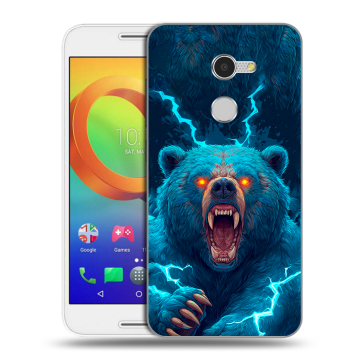 Силиконовый чехол на Alcatel A3 с принтом Медведь