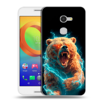 Силиконовый чехол на Alcatel A3 с принтом Медведь
