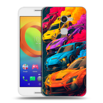 Силиконовый чехол на Alcatel A3 с принтом Тачки