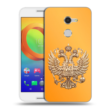 Силиконовый чехол на Alcatel A3 с принтом Герб Флаг России