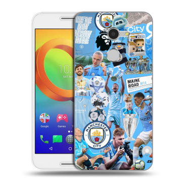 Силиконовый чехол на Alcatel A3 с принтом Man City Манчестер Сити