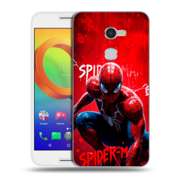 Силиконовый чехол на Alcatel A3 с принтом Spiderman Человек паук Силиконовый чехол на Alcatel A3 с принтом Spiderman Человек паук