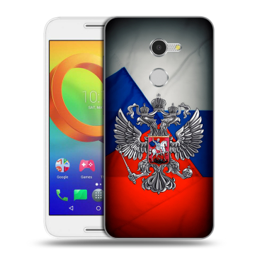 Силиконовый чехол на Alcatel A3 с принтом Флаг России