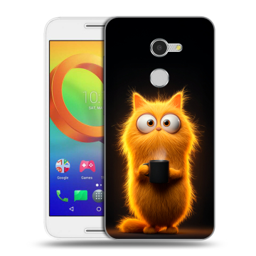 Силиконовый чехол на Alcatel A3 с принтом Смешной кот