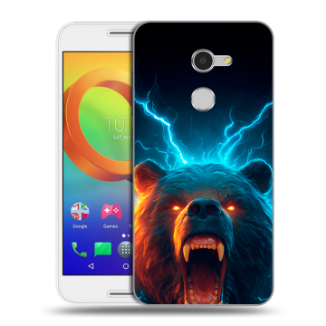 Силиконовый чехол на Alcatel A3 с принтом Медведь