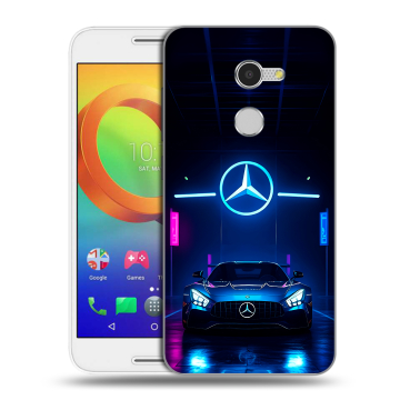 Силиконовый чехол на Alcatel A3 с принтом Mercedes Мерседес Силиконовый чехол на Alcatel A3 с принтом Mercedes Мерседес
