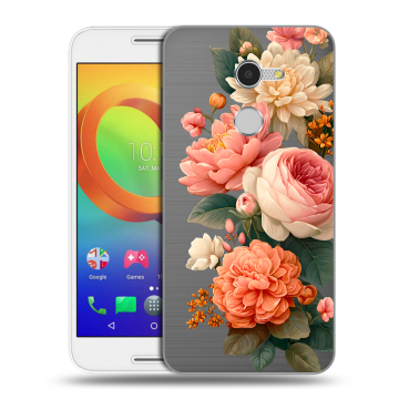 Силиконовый чехол на Alcatel A3 с принтом цветы