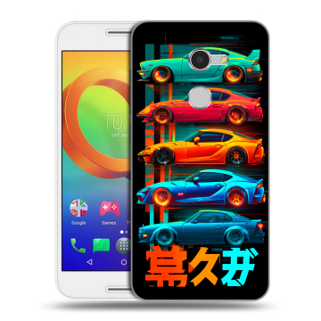 Силиконовый чехол на Alcatel A3 с принтом машины тачки