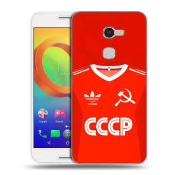 Силиконовый чехол на Alcatel A3 с принтом Флаг Герб СССР