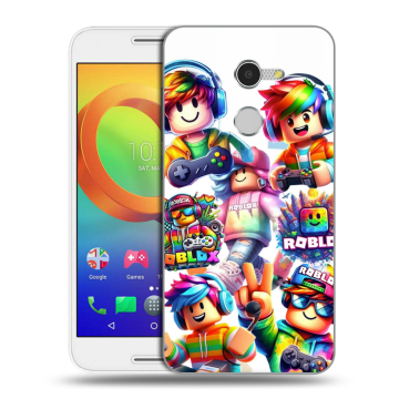 Силиконовый чехол на Alcatel A3 с принтом Roblox Роблокс
