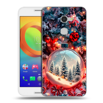Силиконовый чехол на Alcatel A3 с принтом Новый год