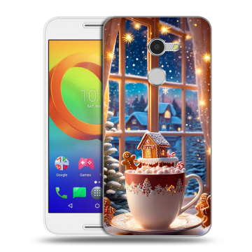 Силиконовый чехол на Alcatel A3 с принтом Новый год