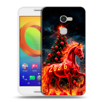 Силиконовый чехол на Alcatel A3 с принтом Новый год